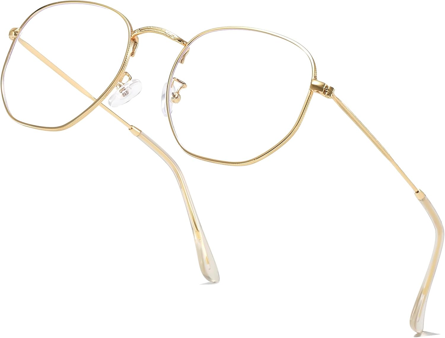 Geometric Gold Metal Blue Light Glasses Gold Geometric Metal