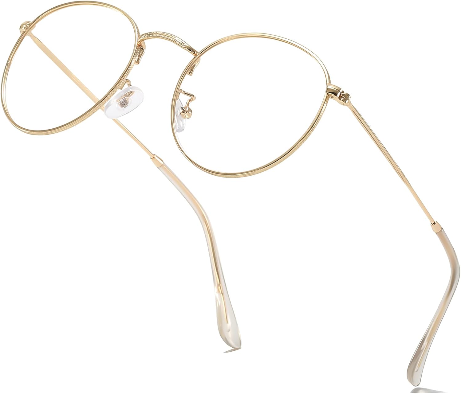 Small Round Gold Metal Clear Lens Frames Classic Gold Round